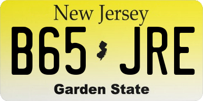 NJ license plate B65JRE