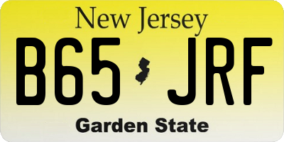 NJ license plate B65JRF