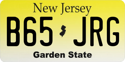 NJ license plate B65JRG