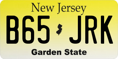 NJ license plate B65JRK