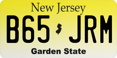 NJ license plate B65JRM