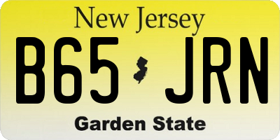 NJ license plate B65JRN