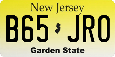 NJ license plate B65JRO
