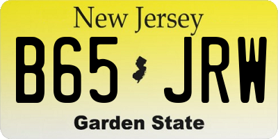 NJ license plate B65JRW