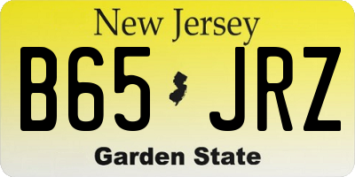 NJ license plate B65JRZ