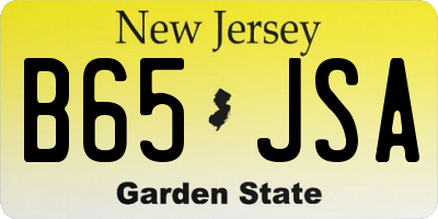 NJ license plate B65JSA