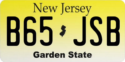 NJ license plate B65JSB