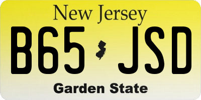 NJ license plate B65JSD