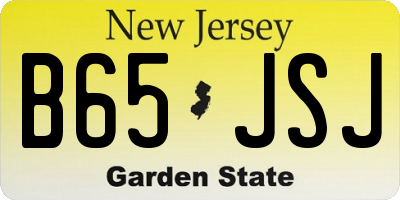 NJ license plate B65JSJ