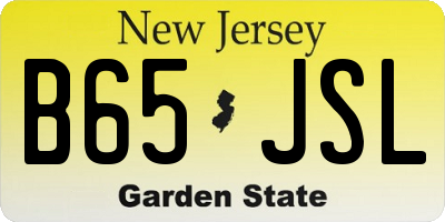 NJ license plate B65JSL