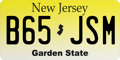 NJ license plate B65JSM