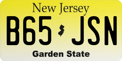 NJ license plate B65JSN