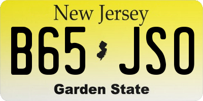 NJ license plate B65JSO
