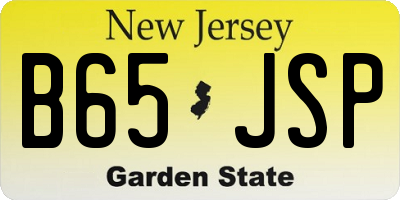 NJ license plate B65JSP