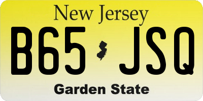 NJ license plate B65JSQ