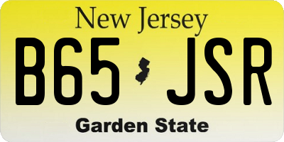 NJ license plate B65JSR