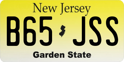 NJ license plate B65JSS