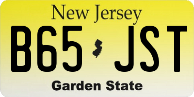 NJ license plate B65JST