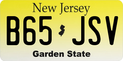 NJ license plate B65JSV