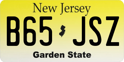 NJ license plate B65JSZ