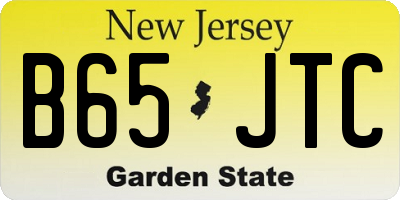 NJ license plate B65JTC