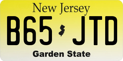NJ license plate B65JTD