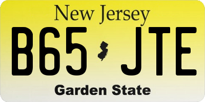 NJ license plate B65JTE