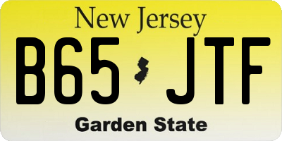 NJ license plate B65JTF