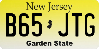 NJ license plate B65JTG