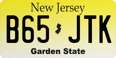 NJ license plate B65JTK