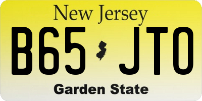 NJ license plate B65JTO