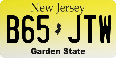 NJ license plate B65JTW