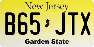 NJ license plate B65JTX