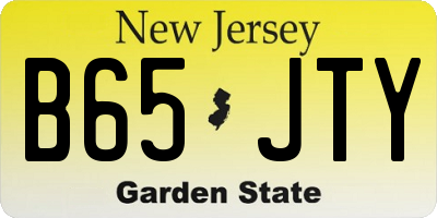 NJ license plate B65JTY