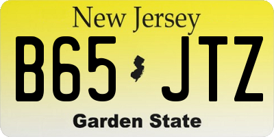 NJ license plate B65JTZ