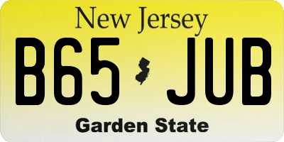NJ license plate B65JUB