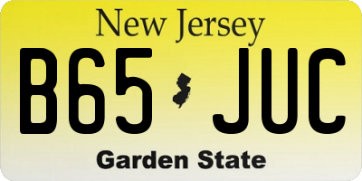 NJ license plate B65JUC