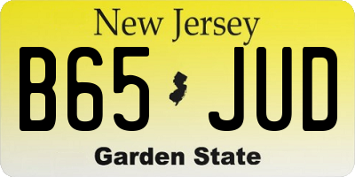 NJ license plate B65JUD