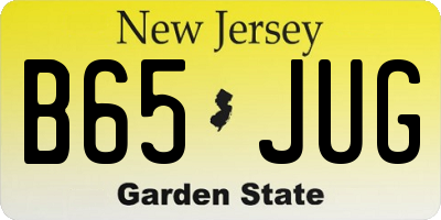 NJ license plate B65JUG