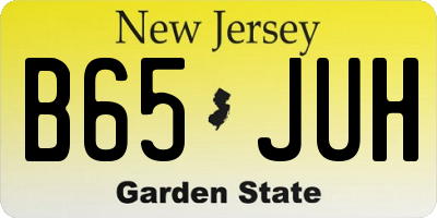 NJ license plate B65JUH