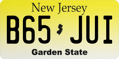 NJ license plate B65JUI