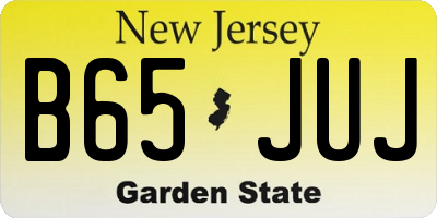 NJ license plate B65JUJ