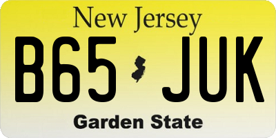 NJ license plate B65JUK