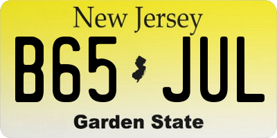 NJ license plate B65JUL
