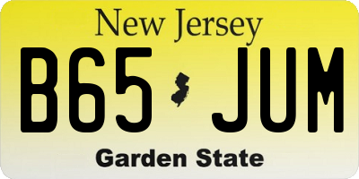 NJ license plate B65JUM