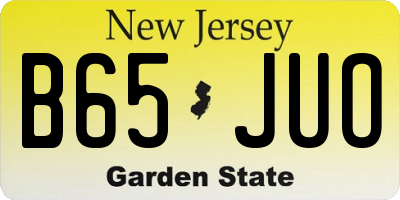 NJ license plate B65JUO