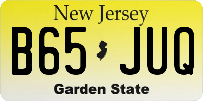NJ license plate B65JUQ