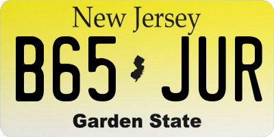 NJ license plate B65JUR