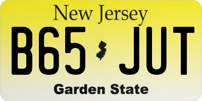 NJ license plate B65JUT