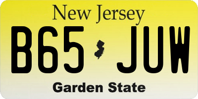 NJ license plate B65JUW